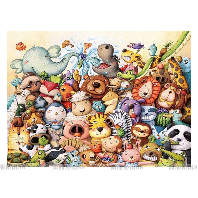 雅慕dmc十字绣套件客厅餐厅卧室儿童房油画卡通动物 欢乐大合照