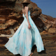 马来西亚度假海边拍照绝美出片的大裙摆吊带连衣裙多巴胺沙滩裙