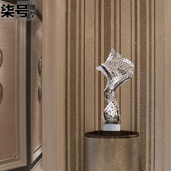 不锈钢雕塑摆件酒店会所样板房别墅客厅金属抽象艺术品现代装饰品
