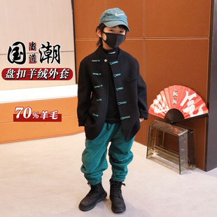 [新年装拜年衣服]小歪家男女童2023春秋季新款短外套羊绒儿童唐装