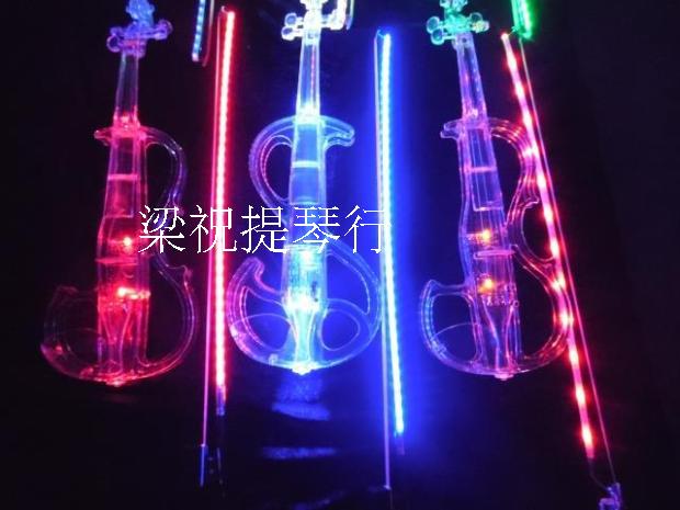 蓝牙静音高档水晶电子小提琴演奏考级庆典表演专用透明电声小提琴