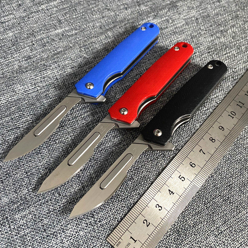 edc小刀锋利快开折刀美工裁纸刀拆快递小刀便携随身应急刀具g10柄