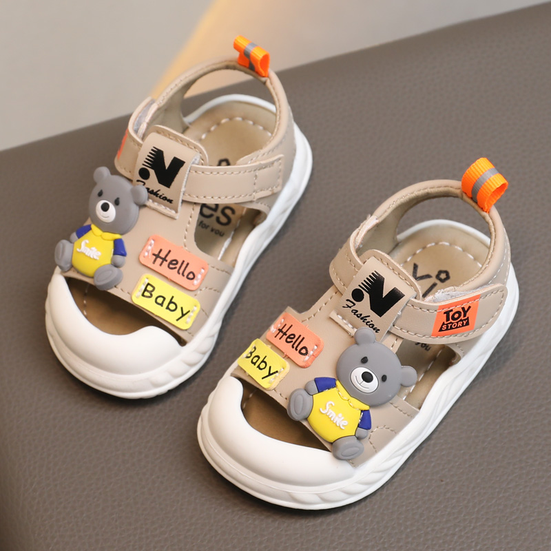 夏季宝宝鞋子软底防滑12个月婴儿学步鞋1男童儿童凉鞋包头0到2岁3