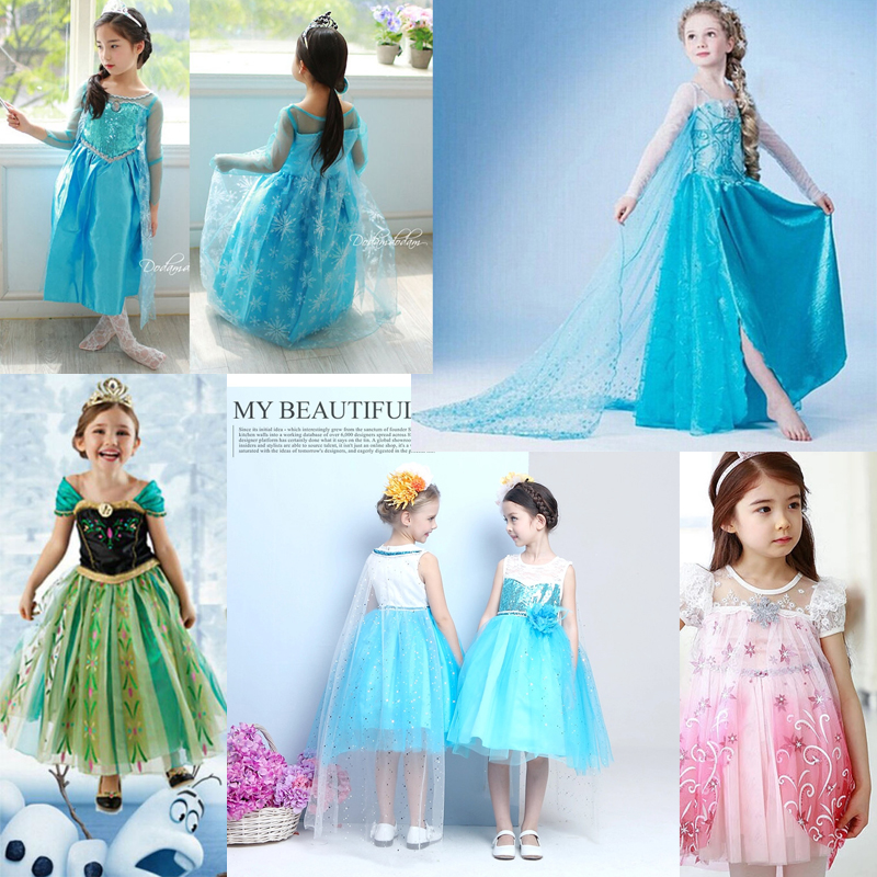 Snow Romance Princess Dress Children's summer Girls dress Aisha Elsa Children's clothing 61 Children's costumesin the Children/Baby/Family fitted , Skirt(New) , Dress category - from Buy2taobao.com to provide professional Taobao agent buy service