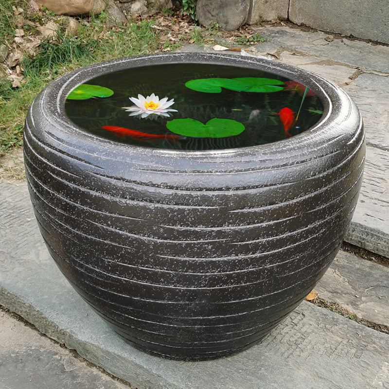 陶瓷鱼缸水缸养鱼室外鱼缸阳台荷花缸睡莲缸龟缸老式石头水缸造景