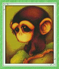 猴子十字绣画新款精准印花满绣猴哥十字绣图动物系列小猴子卧室图