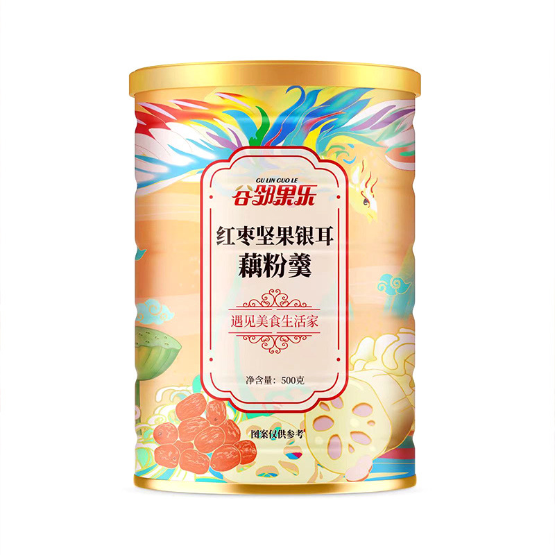 谷邻果乐红枣坚果银耳羹500g*2罐装藕粉代餐食品坚果莲藕粉网红