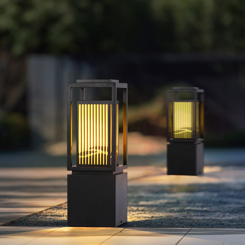 太阳能户外防水草坪灯花园别墅小区庭院灯现代中式草地景观立柱灯