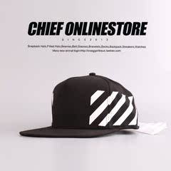 OFF WHITE 条纹 SNAPBACK 棒球帽子 复古平檐帽 嘻哈帽 潮帽