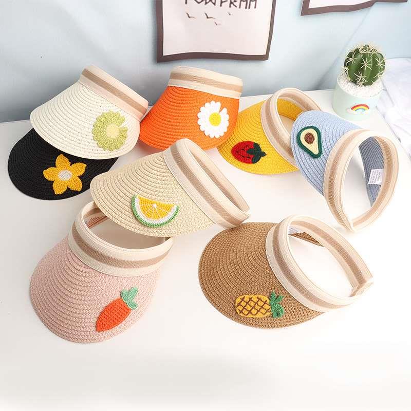 Spring and summer straw hat children's cute fruit empty