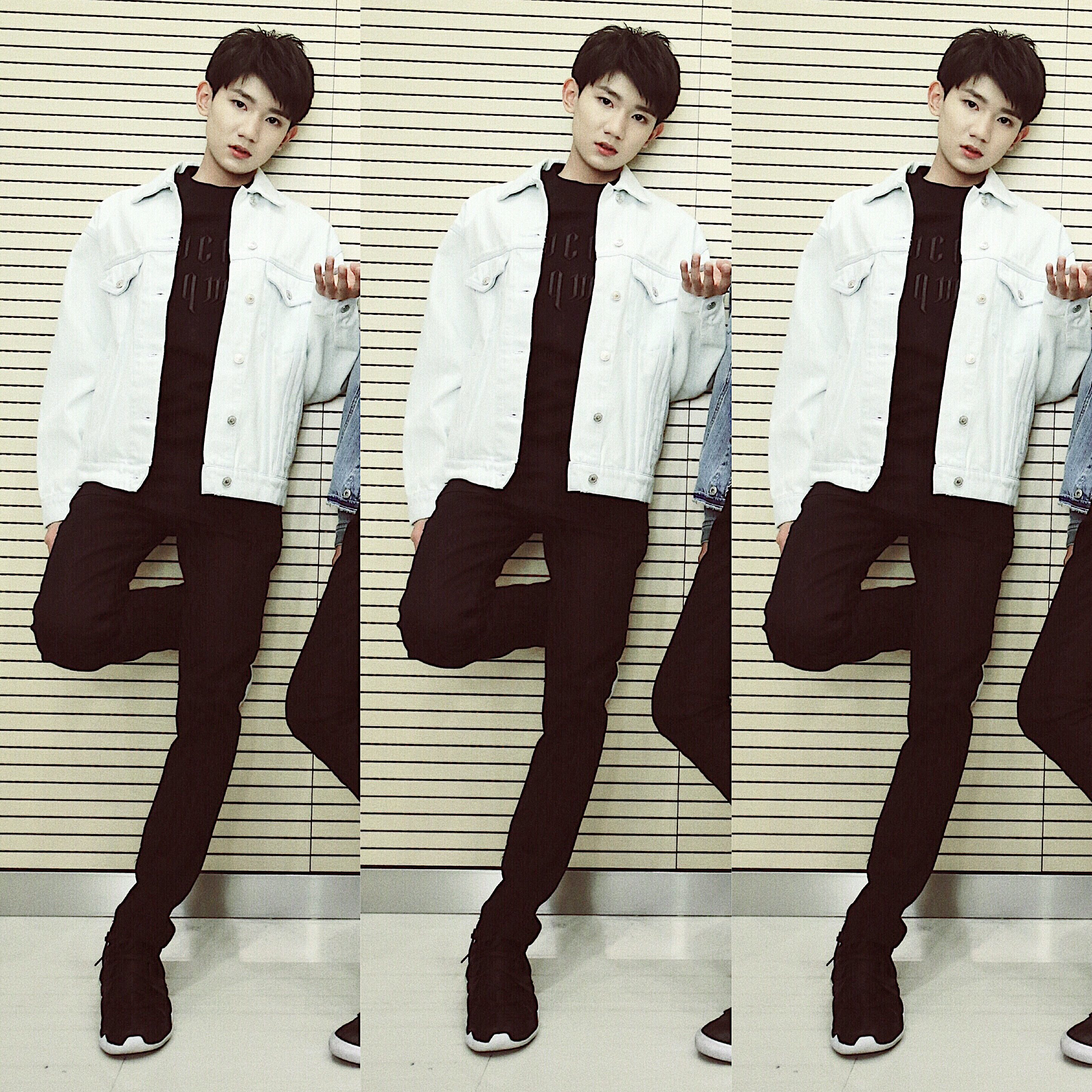 现货tfboys同款衣服王俊凯王源易烊千玺牛仔外套男女夹克长袖上衣