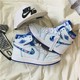 耐克Nike Air Jordan1 女子中帮白蓝潮流复古篮球鞋DV5575-140