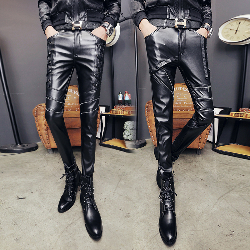 winter Leather pants Feet Self cultivation Korean Edition Schoolboy leisure time Leather pants spirit Sociology Guy Tight fitting PU studentin the Men's clothing, Lederhosen category - from Buy2taobao.com to provide professional Taobao agent buy service