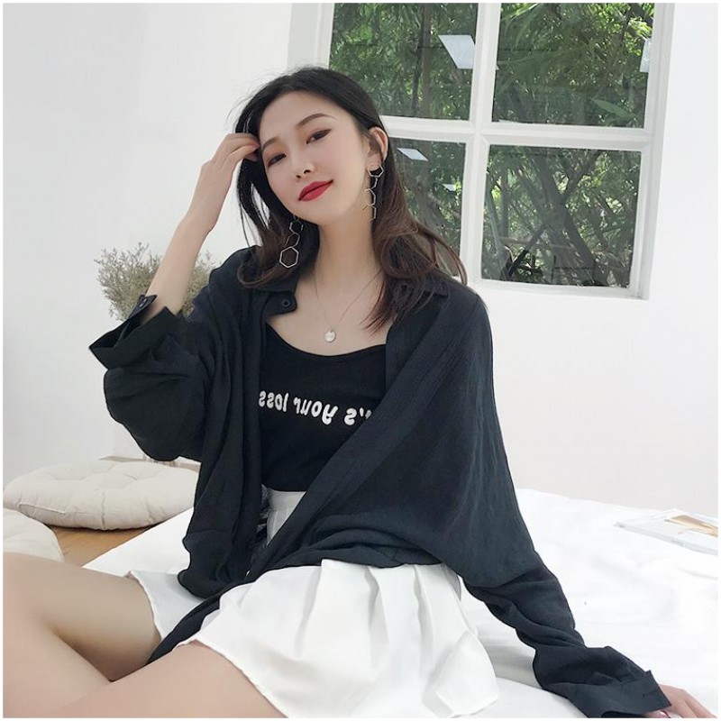 Net Red Same item the republic of korea new pattern Hem Tie Long sleeve Chiffon shirt Hong Kong flavor Retro chic Sun shirtin the Women's clothing/Boutique , Shirt category - from Buy2taobao.com to provide professional Taobao agent buy service