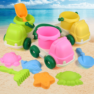 儿童耐摔软胶沙滩桶套装宝宝铲子挖沙土工具海边沙地玩沙子玩具车