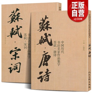 【2册8开】苏轼唐诗+宋词 中国历代书法名家作品集字 苏轼行书集字 古诗词行书字帖苏东坡书法全集楷行草毛笔临摹范本教程人民美术