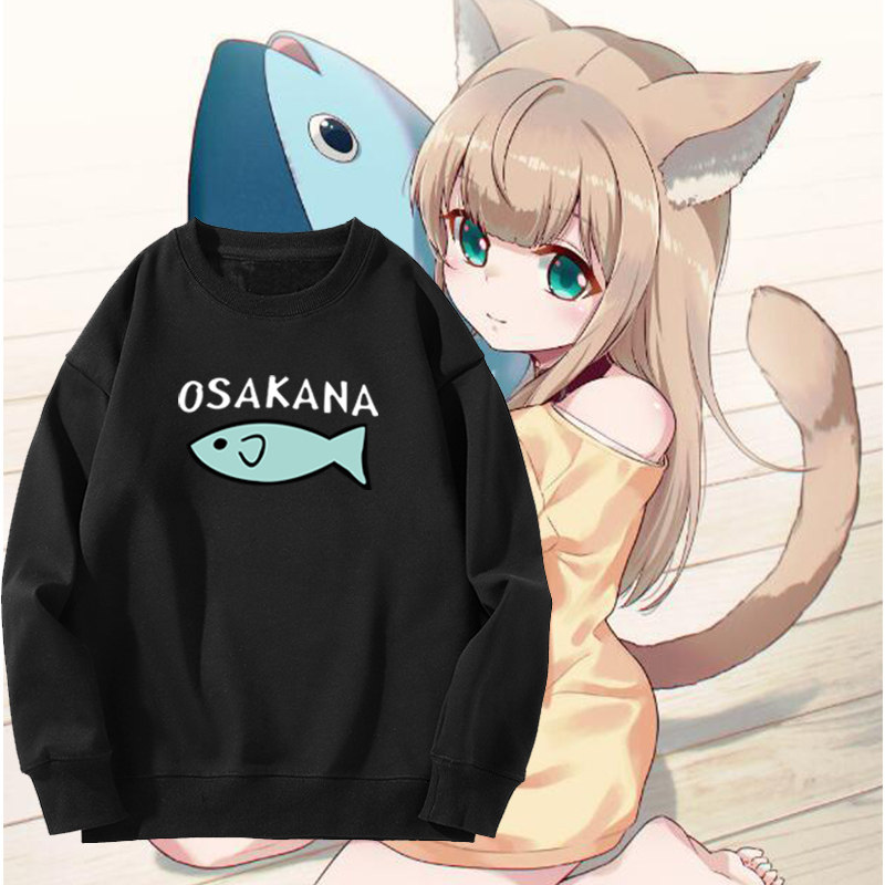 40原老师的猫娘联名圆领卫衣日系人气动漫潮牌osakana外套cos衣服