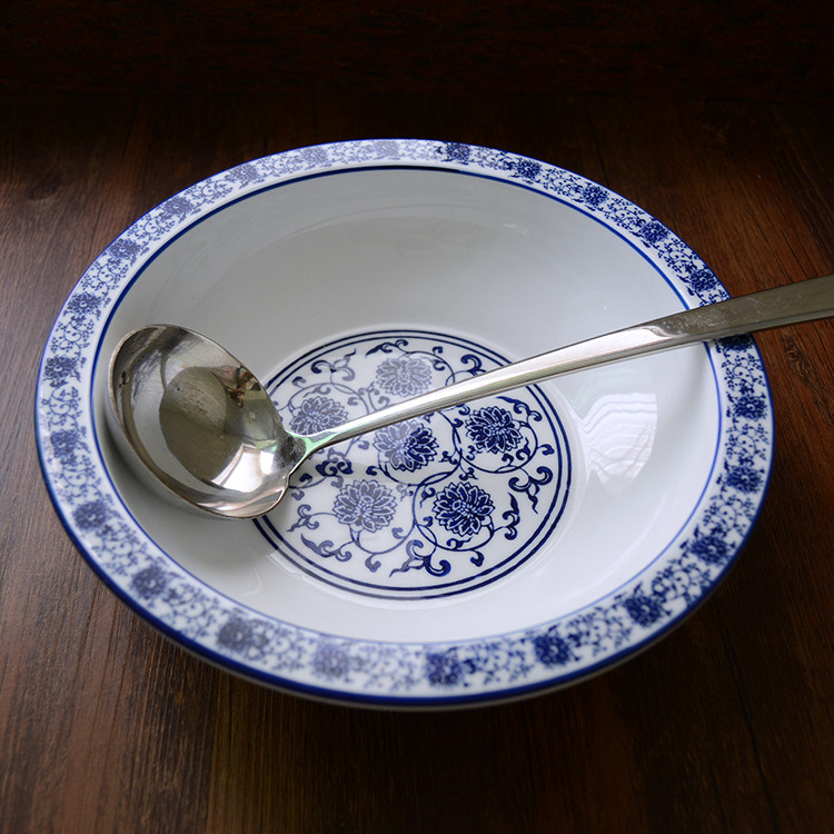 创意青花陶瓷盘子餐具早餐平圆大盘西餐盘家用酒饭店菜饭碟深汤盘