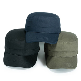 平顶帽纯色光板男女士金属扣可调节加大码遮阳帽学生军训平顶帽子