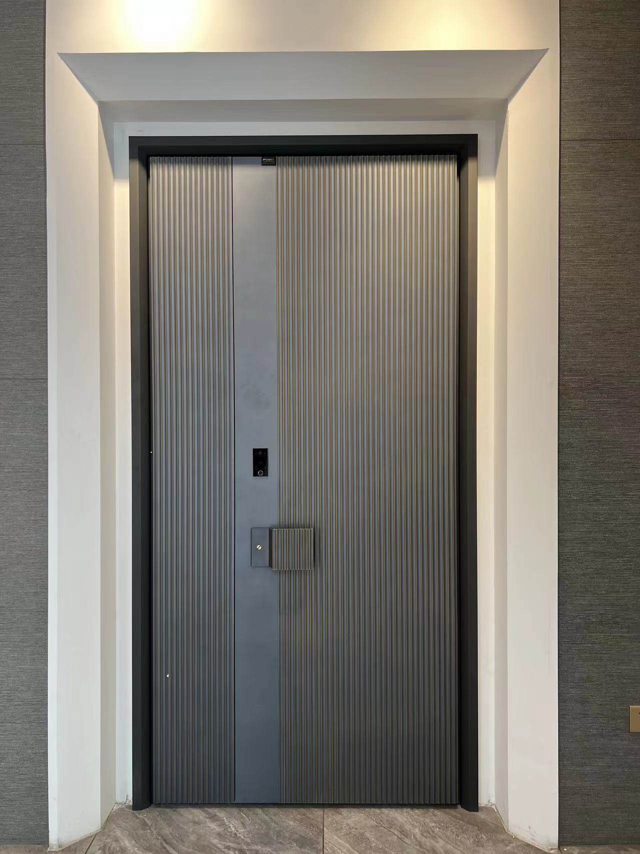 铸铝门别墅大门双开门甲级防盗自建房子母入户进户门锌合金仿铸铝