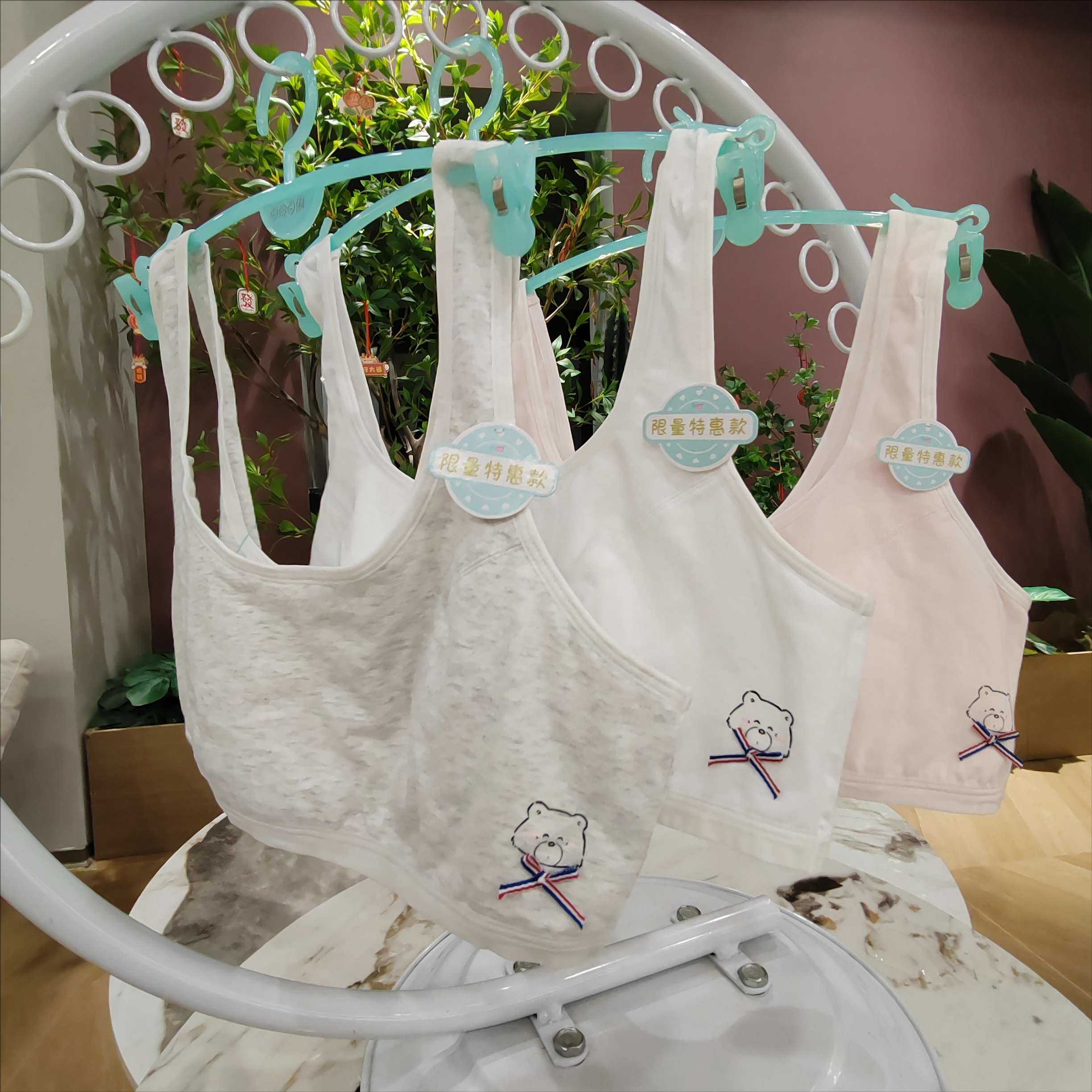 百伶百俐少女运动小背心纯棉无钢圈防震内衣初高中生学生跑步文胸