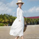 纯棉度假漂亮白色连衣裙女2024夏季新款文艺清新显年轻宽松遮肚裙