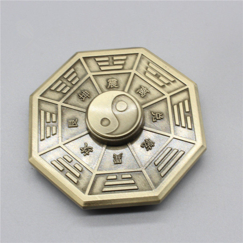原创太极八卦指尖陀螺成人抗压解闷手指间螺旋玩具礼物金属陀螺