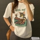 现韩国东大门代购VILLABUTTON2024新款宽松卡通猫和老鼠短袖T恤女