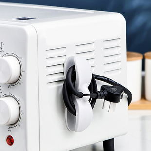 日本厨房收纳绕线器家用电器理线器插头固定器缠绕线夹电源线整理