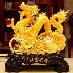 招财办公室金龙工艺品桌面装饰品客厅玄关摆设 生肖龙风水龙摆件