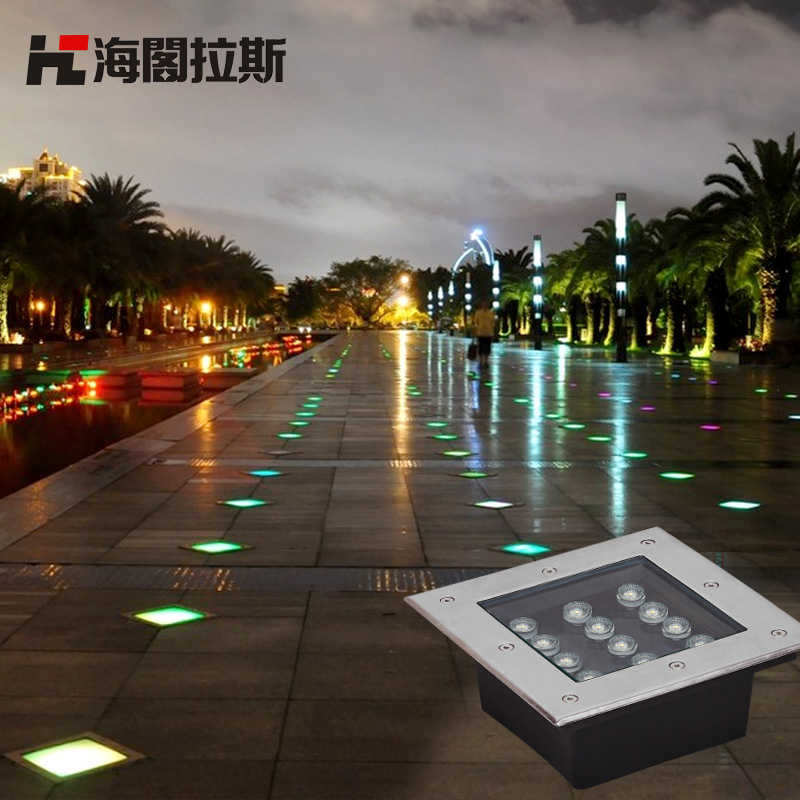 地埋灯地砖灯led地灯4w5w9w12w30w正方形防水ip67景观灯户外射灯