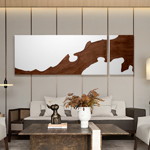 现代简约抽象立体木雕装饰画客厅沙发背景墙挂画样板房艺术装置画