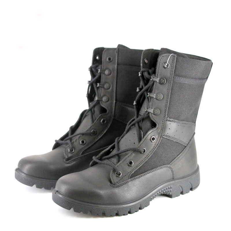 3514神行太保情侣款超轻中帮保安靴子zz春秋款马丁靴黑色皮靴