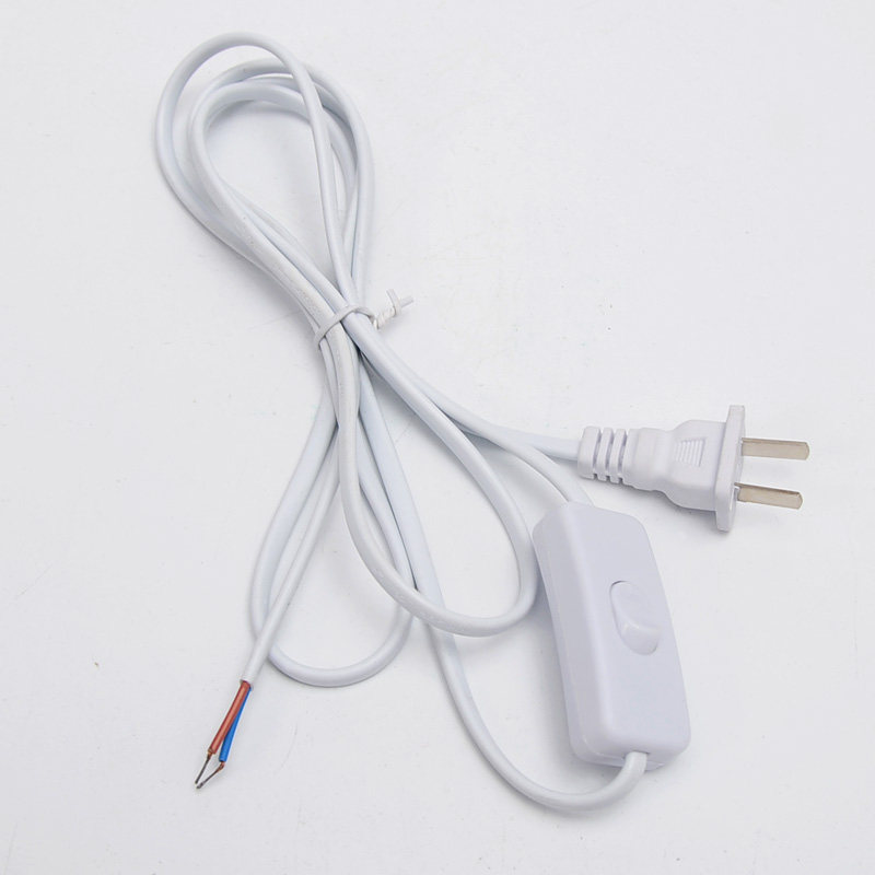 二/两脚电源线带开关插头电线二芯插头线1.5米电源线两孔延长线