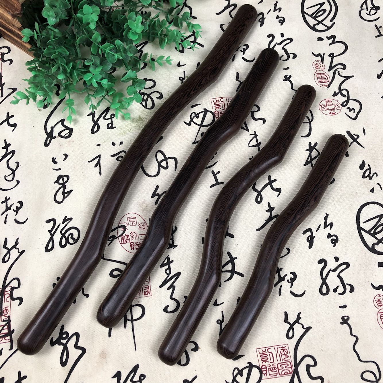 美容院红木擀筋棍鸡翅木实木无槽刮痧棍刮痧板棒按摩棍棒家庭养生