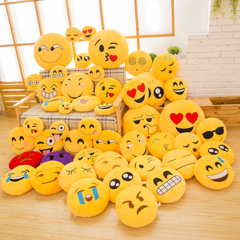 emoji表情包治愈抱枕公仔搞笑脸毛绒玩具可爱娃娃QQ搞怪玩偶混搭