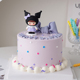 紫色背带裙库洛米女孩儿童周岁生日蛋糕装饰卡通软胶猫猫女孩摆件