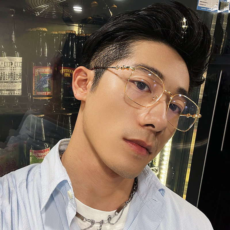 斯文败类金丝眼镜男士方框显瘦防蓝光辐射近视眼镜框架女潮网红款