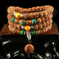 HID-high piles of five petal small vajra Bodhi peach 108 beads bracelet Rosary bracelets turquoise spacer