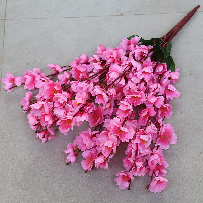 仿真桃花枝客厅假腊梅花樱花塑料花摆