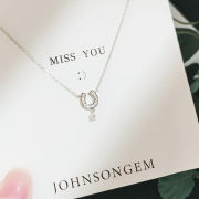 JG马蹄U型项链925纯银网红短款锁骨链小清新文艺百搭银饰创意潮人