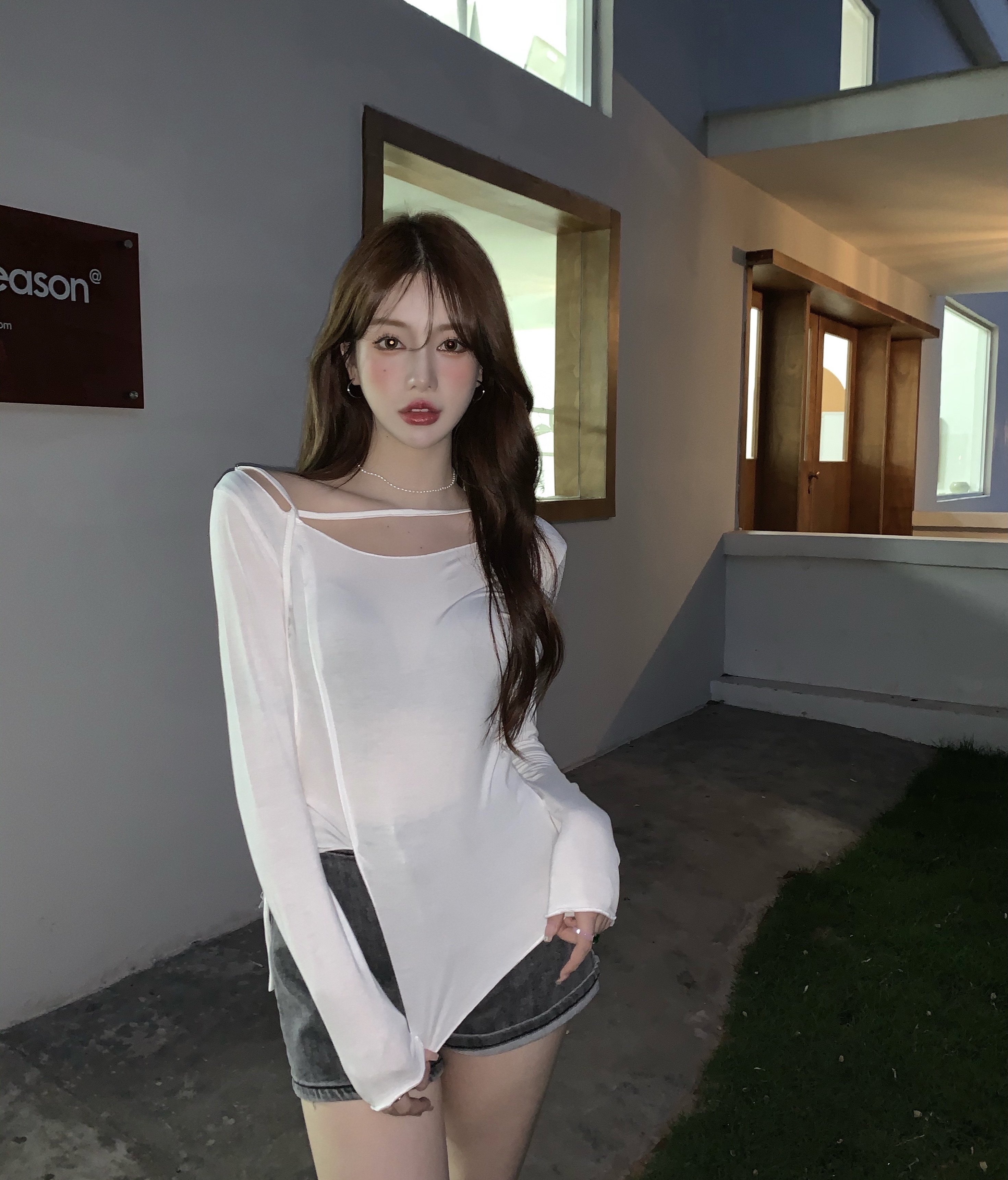 性感纯欲爵士夏天薄款t恤女芭蕾风跳舞长袖上衣打底衫练功舞蹈服