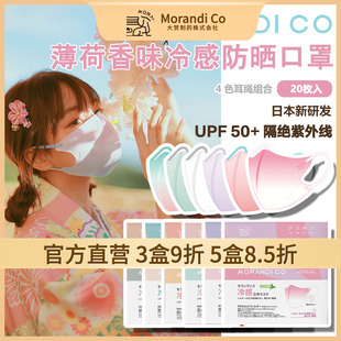 日本Morandi Co防晒防紫外线MC冷感薄荷女防护独立装立体时尚口罩