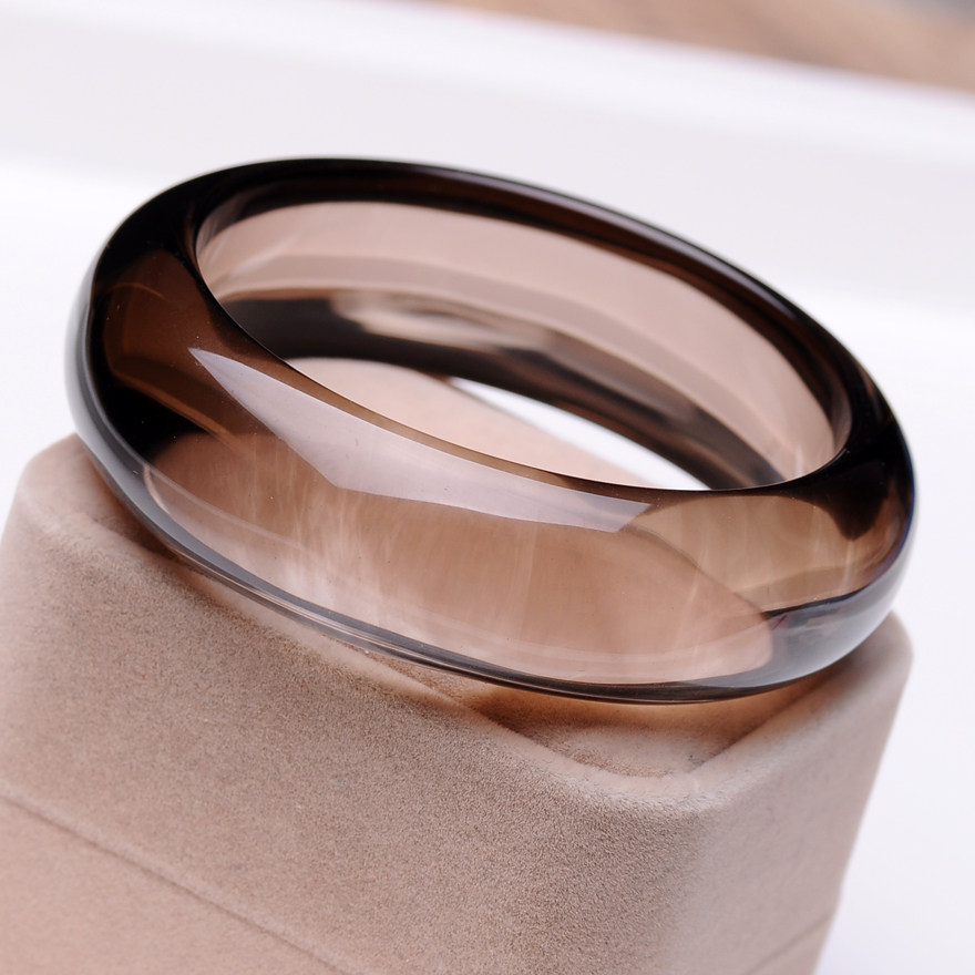 加大加厚加宽 极品纯净体茶晶手镯 水润宽厚板61.7内径 106.02克