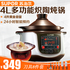 SUPOR/苏泊尔TG40YC1-60电炖锅盅4L紫砂预约全自动炖肉煮粥煲汤锅