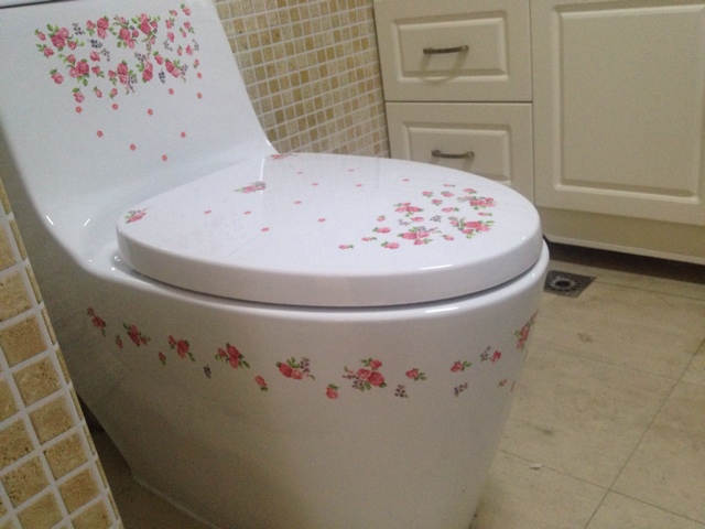 韩国马桶贴防水贴纸浴室卫生间冰箱贴画家具衣柜镜子装饰花边贴花