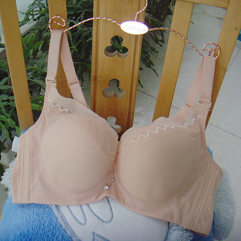 有钢圈光面三排扣文胸定型聚拢女内衣薄款75c 85c 85d 90c 90d