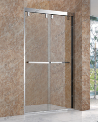 豪华不锈钢淋浴房缓冲隔断一字型简易沐浴屏风移门式推拉整体浴门