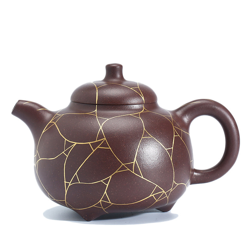 工艺美术师 丁洪斌【描金乳丁】宜兴紫砂壶茶壶