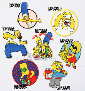 经典卡通Simpsons绣花袖章衣服补丁贴辛普森一家布贴 DIY刺绣臂章